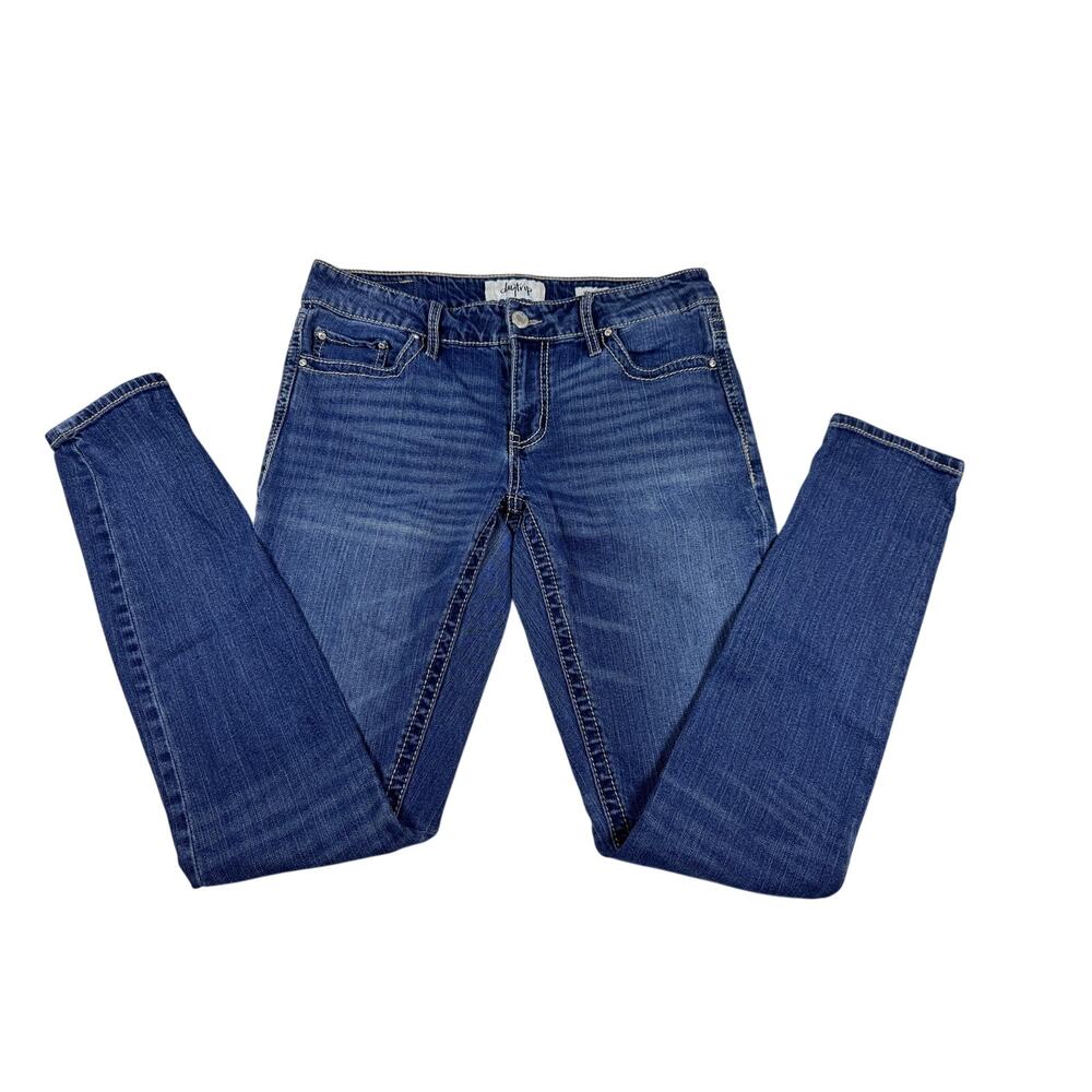 Daytrip Virgo Skinny Jeans Women’s 30L Blue Stretch Denim Low Rise Y2K